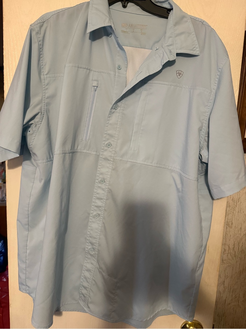 Ariat Light Blue Short Sleeve Fishing Shirt